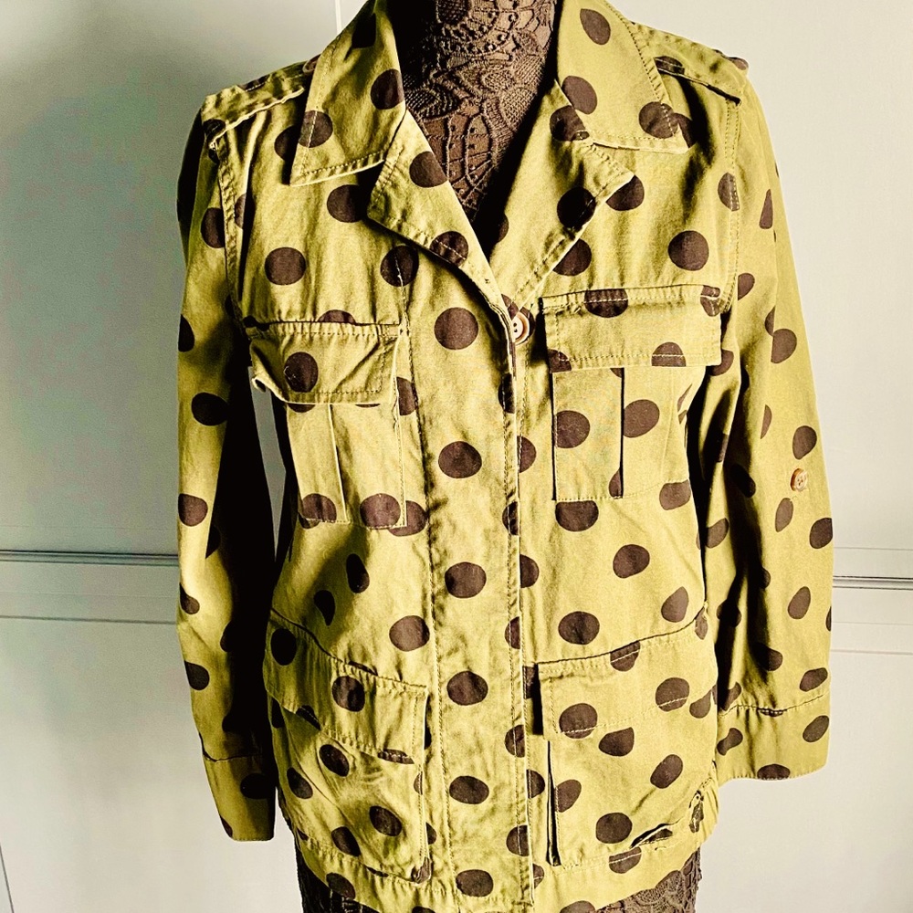 NWT Who What Wear Polka Dot Military Jacket